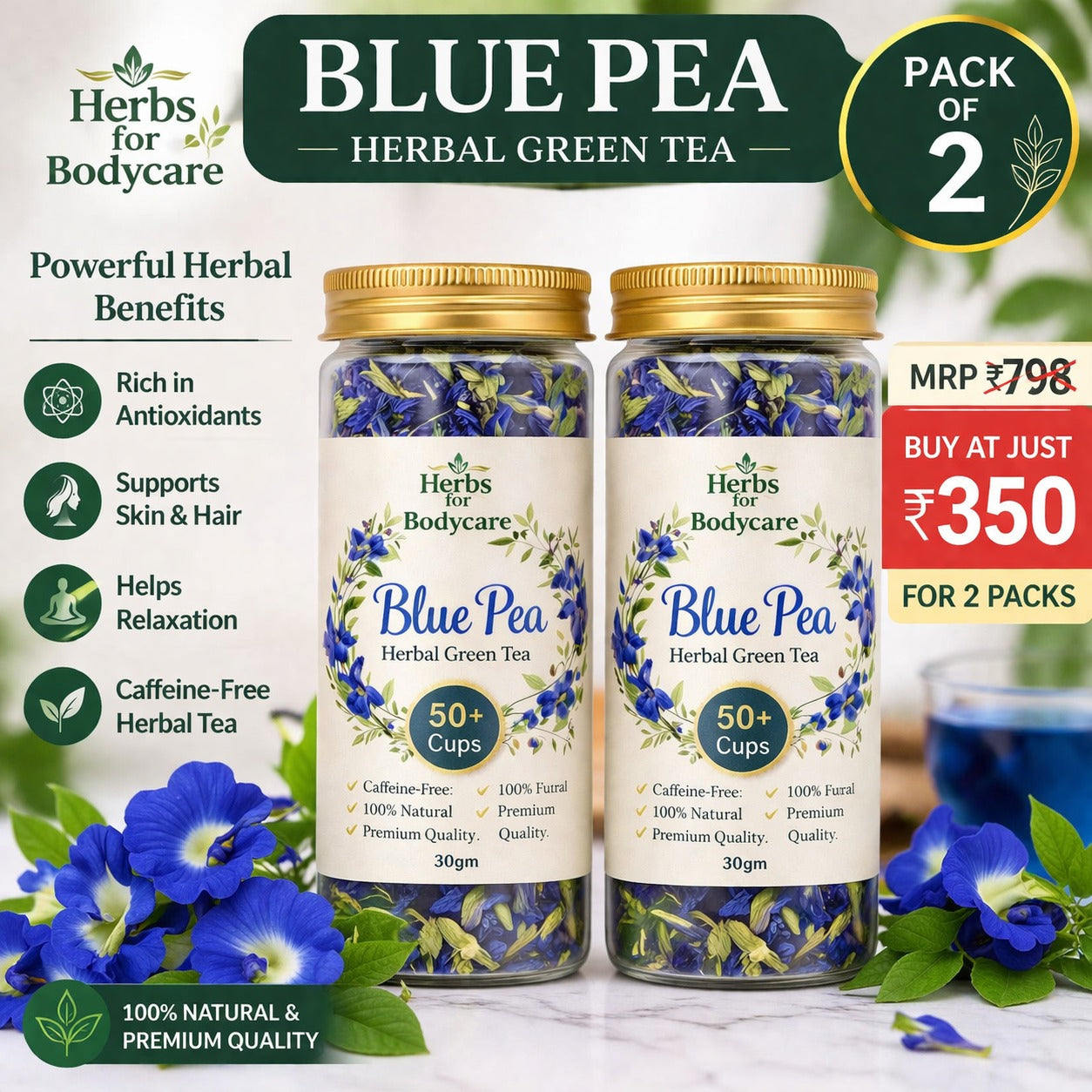 Relax, Glow & Revive: The Ultimate Blue Pea Herbal Combo Pack