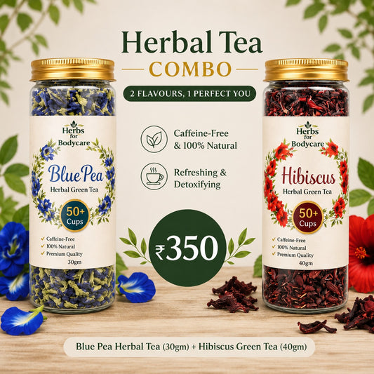 Blue Pea & Hibiscus Herbal Tea Combo – Caffeine-Free Wellness Blend (70g)