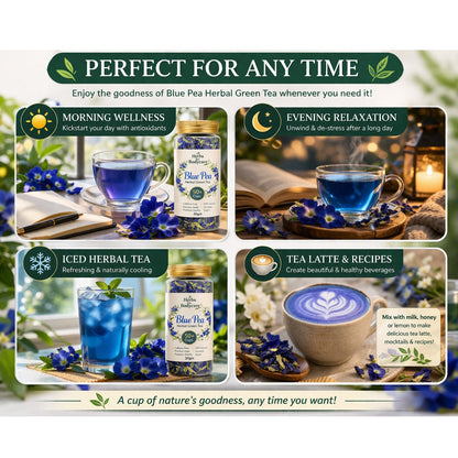 Premium Blue Pea Herbal Tea | Natural Butterfly Pea Flower Tea (50+ Cups)