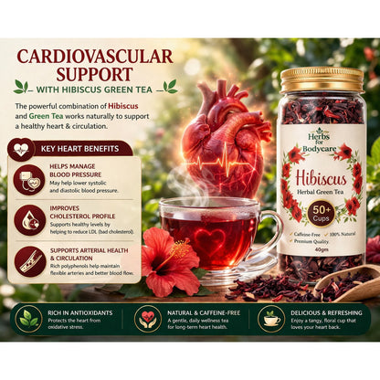 Premium Hibiscus Herbal Tea | Caffeine-Free Natural Wellness Tea (50+ Cups)